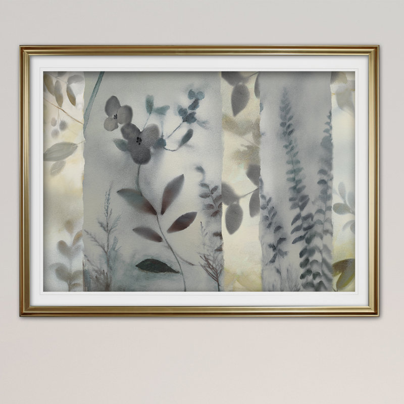 « natural impression », reproduction de peinture à l’acrylique encadrée, Or, H 28 po x l 38 po x P 1,5 po