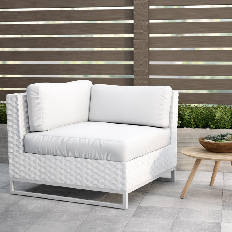 Azyon Premium All-Weather Wicker Outdoor Lounge Chair, Sail White Performance