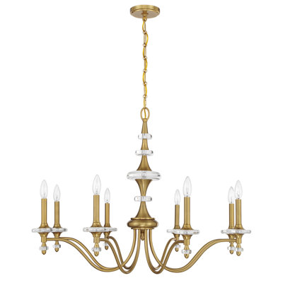  Champlain 8-Light Chandelier in Warm Brass