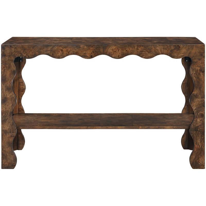 Vassa Burl Veneer Console Table, Brun