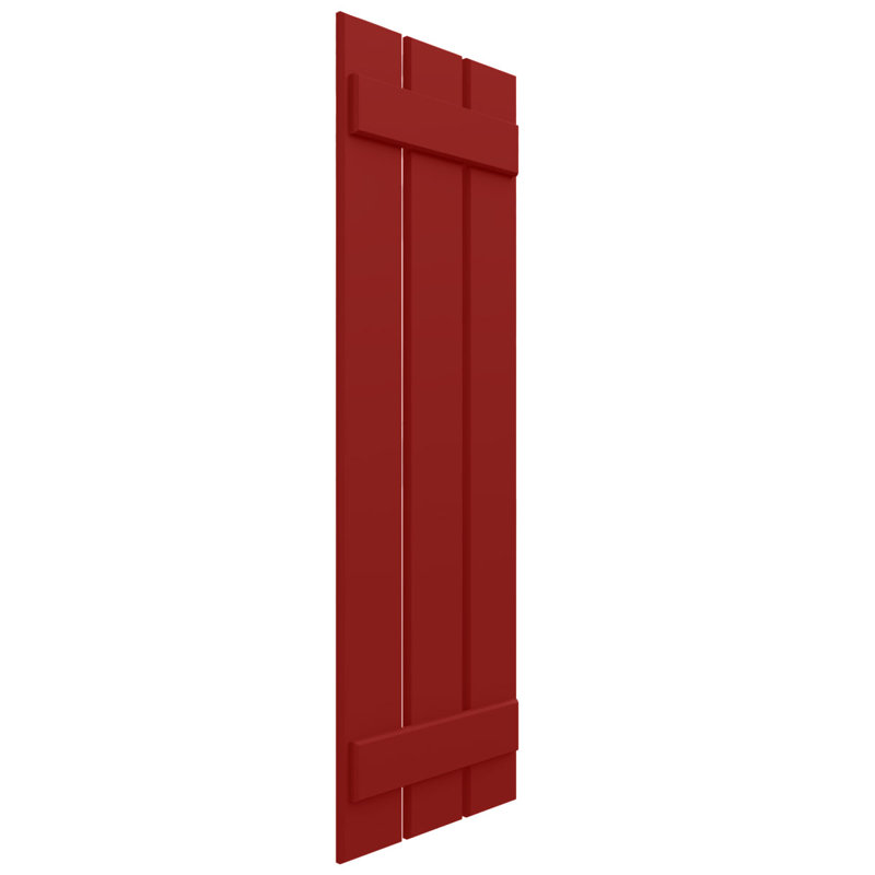 Volets en composite à trois planches EnduraCore l 17 1/8 po x H 45 po, rouge feu (par paire - quincaillerie non incluse)