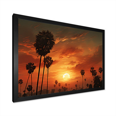 Coucher de soleil avec palmiers sur toile