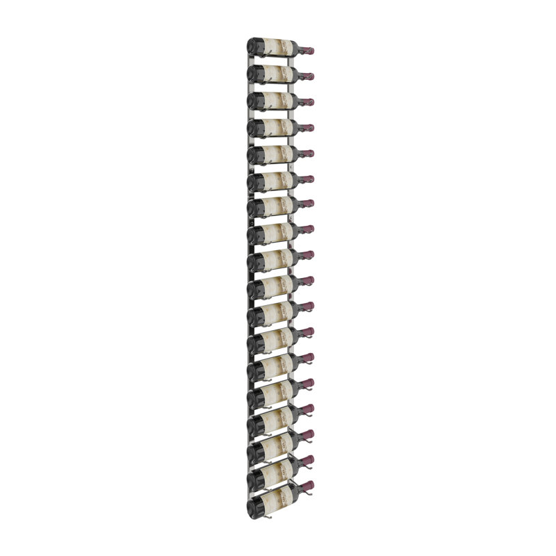 Support à vin en métal brossé Indurial, Nickel brossé, H 48 po x l 13 po x P 12 po
