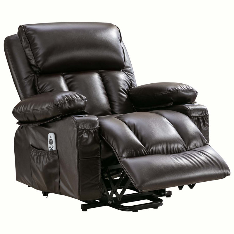 Fauteuils inclinables, Cuir brun