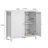 Mid-Century Modern Double Door Storage Cabinet With Silver Knobs, Ideal For Living Room, Kitchen, And Bathroom Organization
