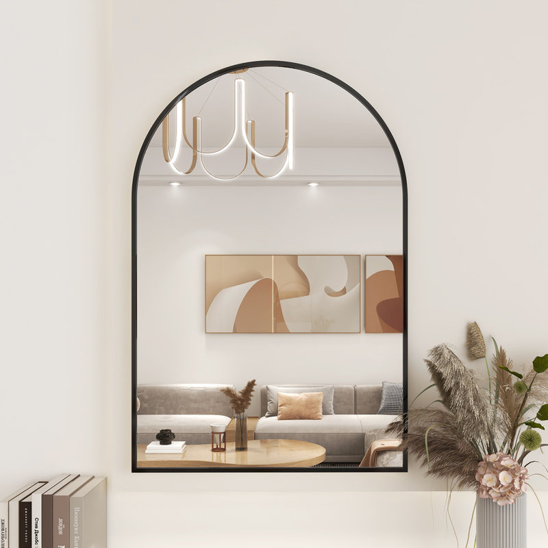 Miroir de salle de bain Yazlen Cornelia, Noir, 38 po x 26 po