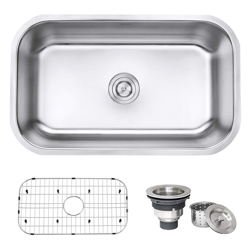 Évier de cuisine encastré 30 pouces en acier inoxydable de calibre 16 Ruvati