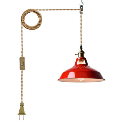 Luminaire suspendu rétro rouge à hauteur réglable