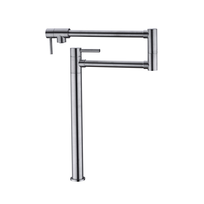 Robinet remplisseur de pot avec tige d'extension, Nickel brossé