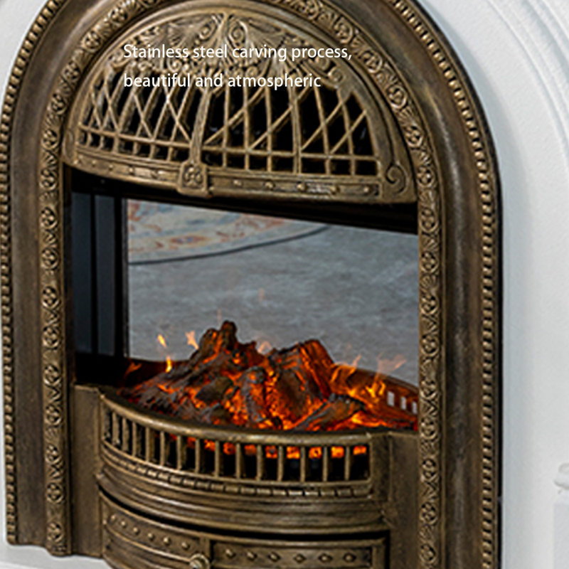 Modern retro fireplace, unique shape, Brown/Black