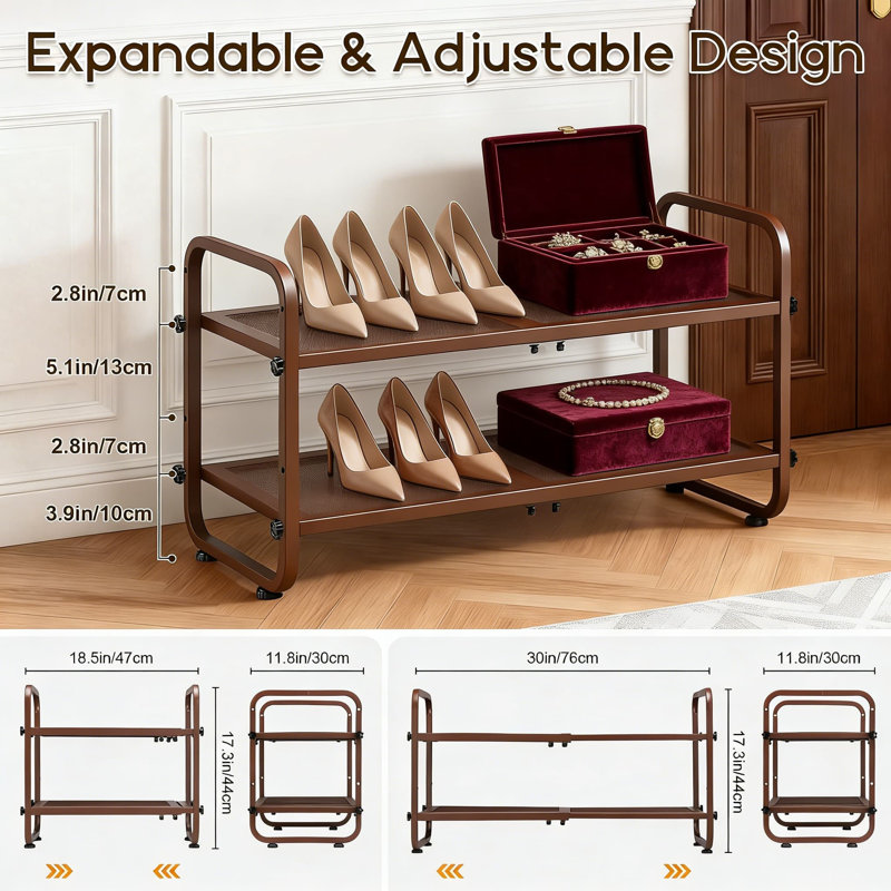 Range-chaussures extensible et empilable, étagère à chaussures réglable