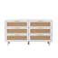 Commode de rangement 50,8 po pour la chambre à coucher et le salon. Commode de décoration blanche à 6 tiroirs. Rangement à tiroirs profonds. Style