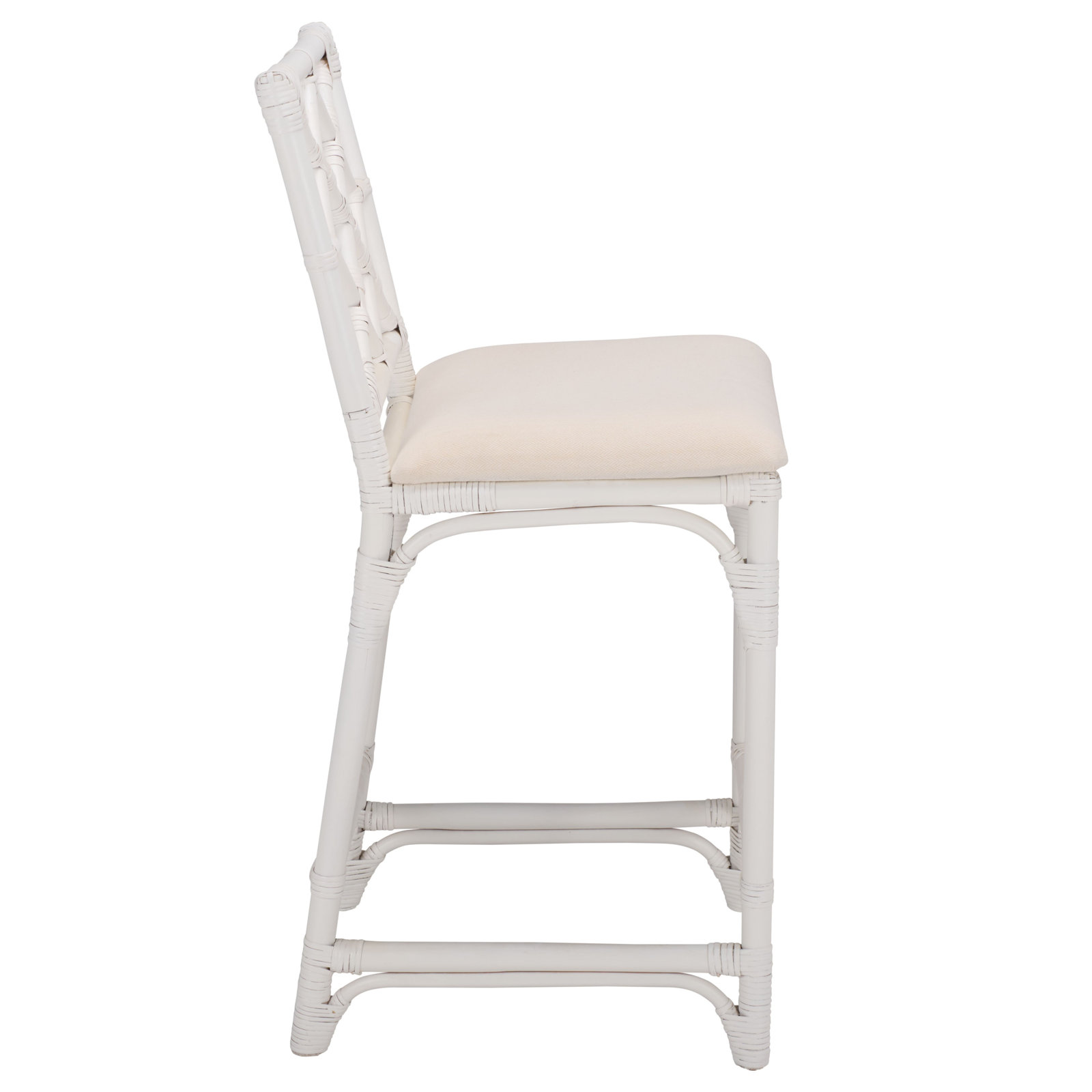 Bhumi Barstool with Cushion, White