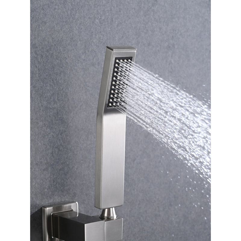 Ceiling Mounted Shower System Combo Set With Handheld And 16"Shower Head