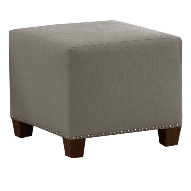 Cliffcrest Upholstered Ottoman, Classic Grey Linen