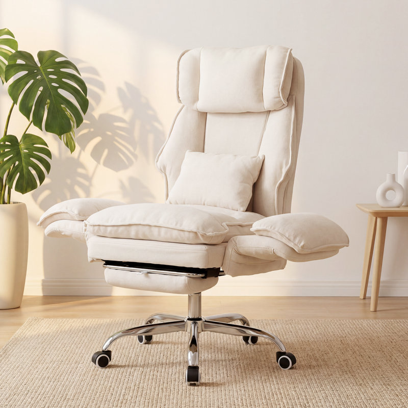 Fauteuil de bureau Chenille Criss Cross, Beige