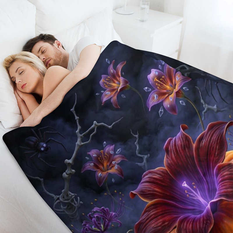 Jeté en flanelle de luxe Glow Pumpkin Flow, 60 x 80 po