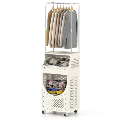 Plastic Laundry Cart with Wheels