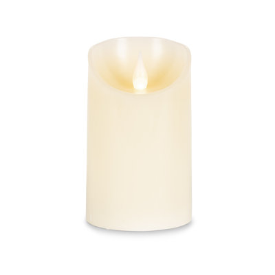 Flameless Wax Pillar Candle with Fire Glow Tip, 3"x4"