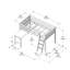Lit mezzanine simple bas avec bureau