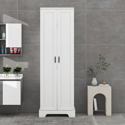 Armoire de rangement avec tablette réglable, deux portes pour la salle de bain ou le bureau