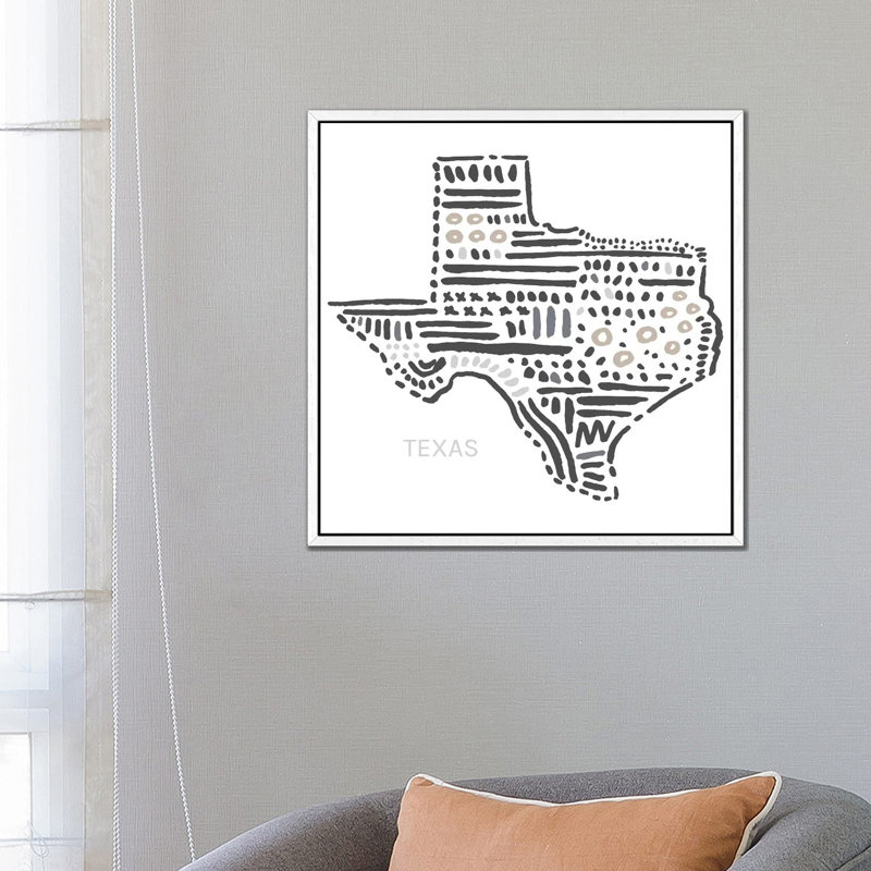 Texas - Painting on Canvas, White Framed, 93.98 cm H x 93.98 cm W