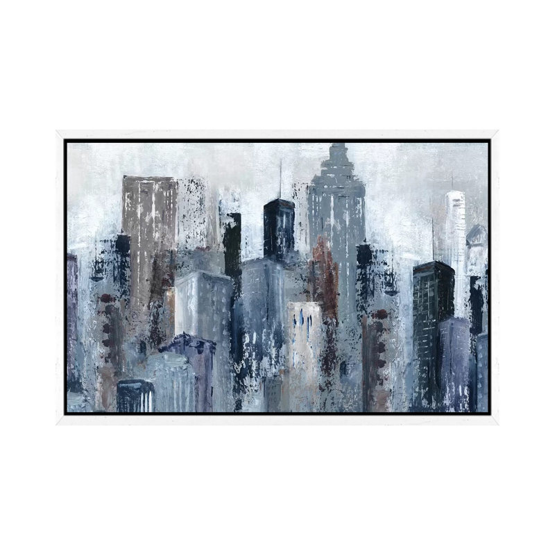 City Mood by Carol Robinson - Painting on Canvas, White Framed, 101.6 cm H x 66.04 cm W