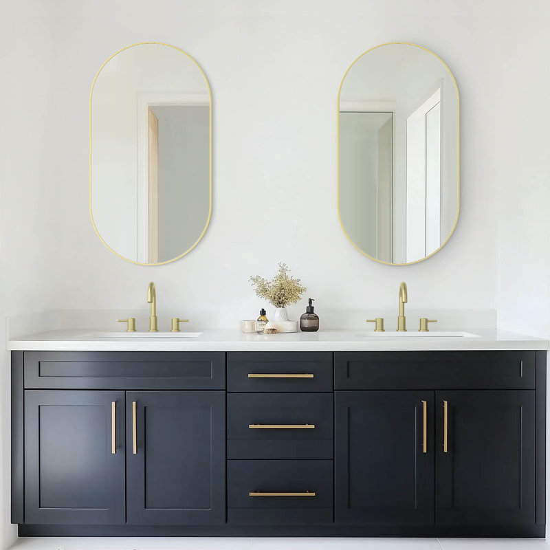 Miroir mural incassable Premium Premium, 44 po x 24 po, Or brossé