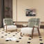 Fauteuil inclinable rembourré 29,92 po 3-en-1 en coton et lin beige avec accoudoirs et dossier réglable à 5 vitesses