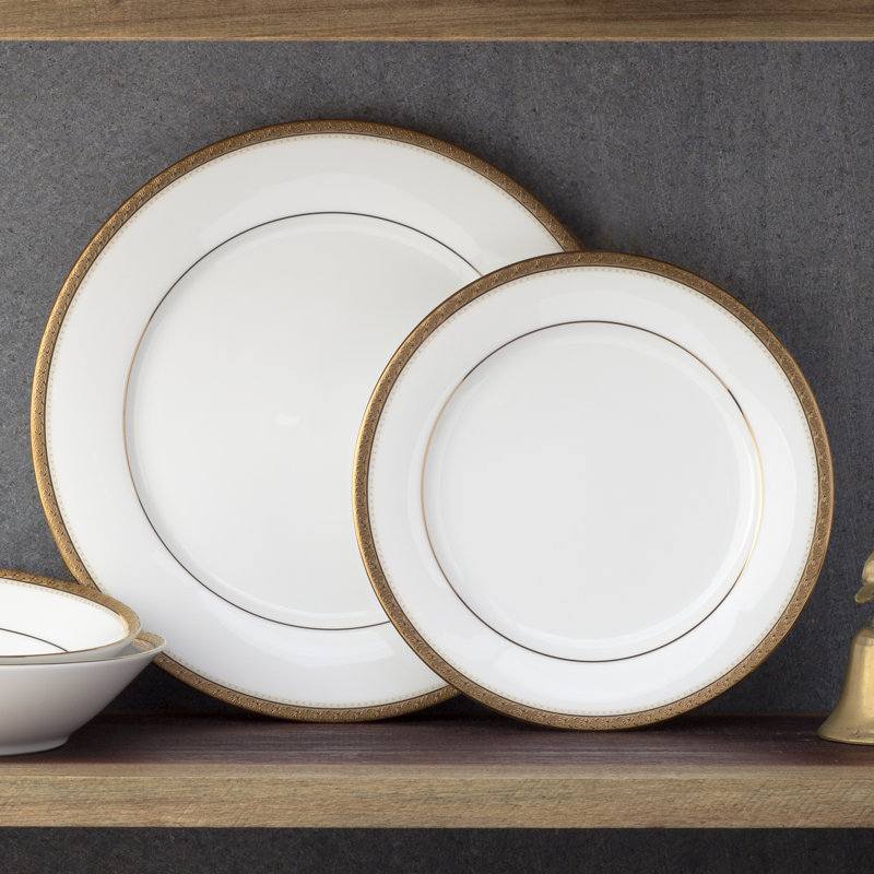 Noritake Charlotta Dinner Plates, 10-1/2", Gold