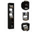 Armoire à linge Malaga, deux tablettes intérieures, trois tablettes extérieures, une porte - noir