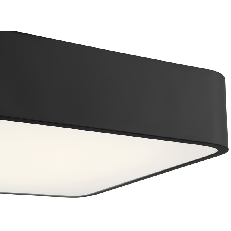 Plafonnier encastré simple à DEL à 1 lumière de 19,75 po Humerah, Noir, 3000 K