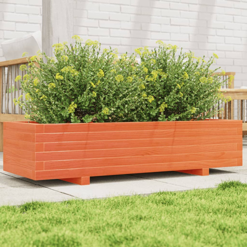 Wood Planter Box, Wax Brown, 26.5cm H x 110cm W x 40cm D