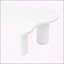 Table basse de 44 po x 25,9 po à assemblage facile avec plateau de 1,5 po d'épaisseur, table de bout irrégulière de style crème avec 3 pieds robustes, table centrale élégante avec bord rond pour le salon-566848989