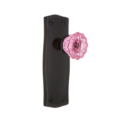 Plaque de prairie avec bouton de porte rose cristal Nostalgic Warehouse