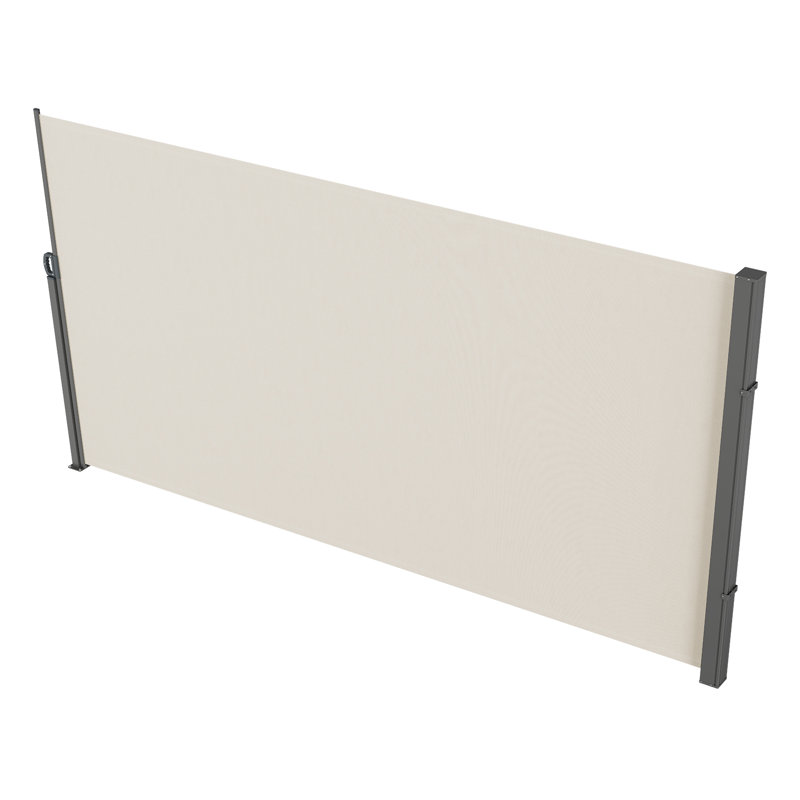 Beige Polyester Retractable Outdoor Privacy Screen