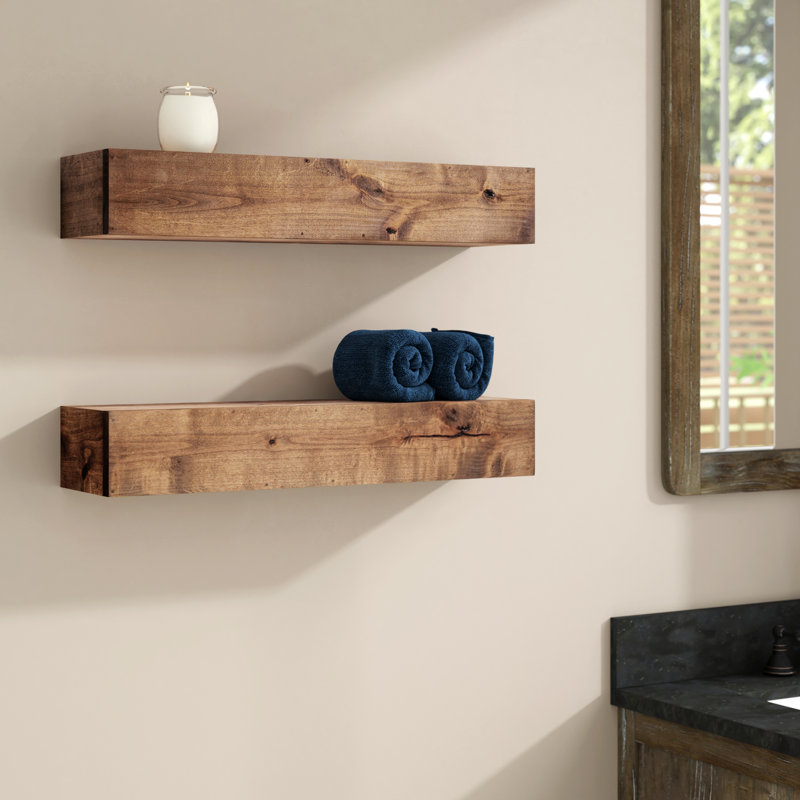 Solid Wood Rectangle Floating Shelf 