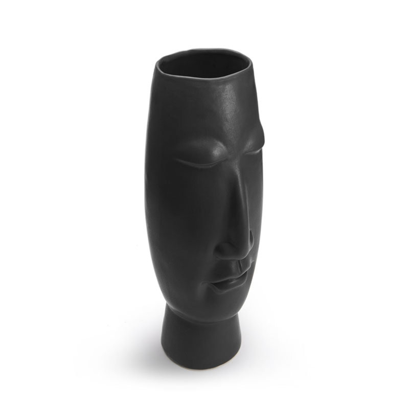 Mikasa Ceramic Face Table Vase, Black