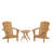 2-Person Teak Outdoor Seating Group, Patio Set of 3 (2 Chairs + 1 Side Table)-536634443