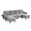 Canapé modulaire moderne en U de 115 po avec deux repose-pieds mobiles-834203587