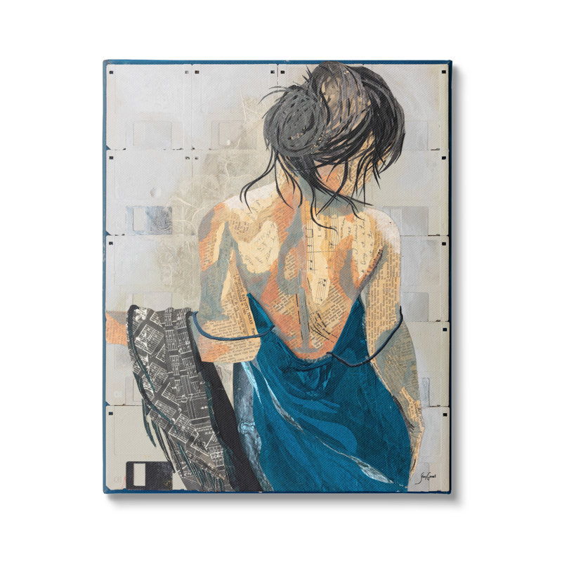«Winston Porter Girl with Music Notes Collage» par Stacy Gresell, H 48 po x l 36 po x P 1,5 po