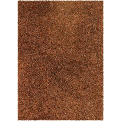 Belliveau Authentic Hand-Woven Handmade High Pile Modern Mixed-Media Black, Gold, Orange, Green Shag Polyester Area Rug