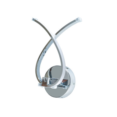 2-Light Chrome Wall Sconce With Acrylic Diffusers