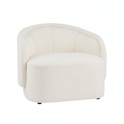 Fauteuil d'appoint incurvé crème