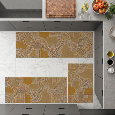 Abstract Swirl Non-Slip Washable Kitchen Mats