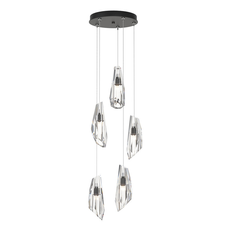 Luminaire suspendu 5 lumières Luma, Standard: 16 po à 80 po, Noir