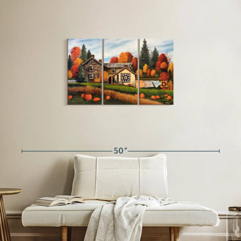 Lilie Pumpkins Fall Quilts, 20" H x 33" W