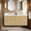 Meuble-lavabo à double cuve 60 po Serena en chêne blanc