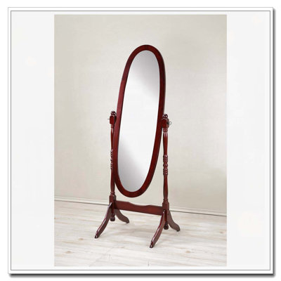 Miroir de plancher en bois