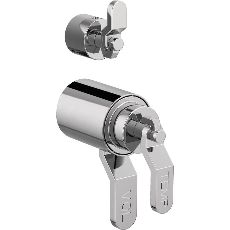 Litze® Roman Shower Integrated Valve with Handles, Chrome, Industrial Lever
